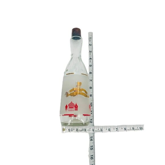 Vintage Arrow Vodka Bottle Gold Frosted Glass Decanter Russian Dancers - Picture 5 of 7